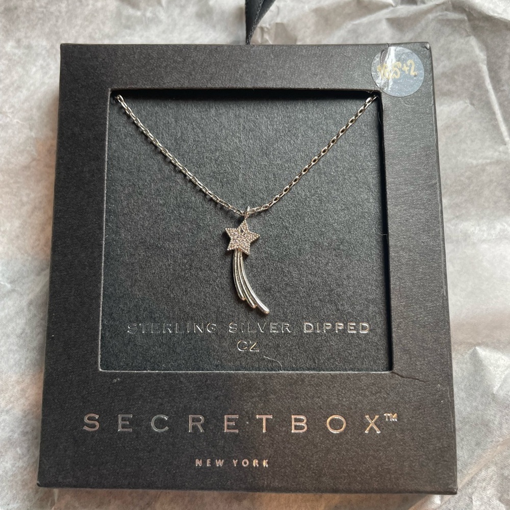 Secret Box New York Shooting Star Sterling Dipped Necklace - Picture 2 of 5